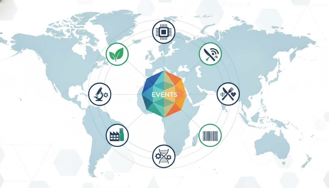 Stylized representation of diverse specialized trade sectors and event hubs in Latin America.